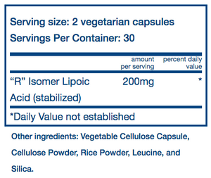 Vital Nutrients R-Form Lipoic Acid 200mg
