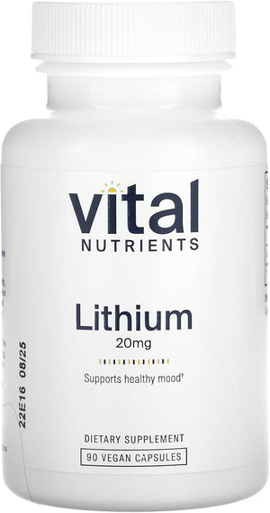 Vital Nutrients Lithium (Orotate) 20 mg