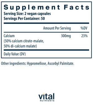 Vital Nutrients Calcium Citrate/Malate 150mg