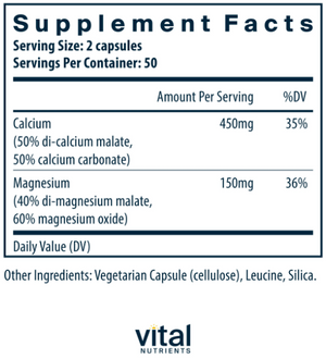 Vital Nutrients Calcium 225mg Magnesium 75mg