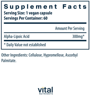 Vital Nutrients Lipoic Acid 300mg