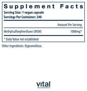 Vital Nutrients MSM 1000mg