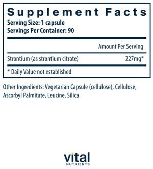 Vital Nutrients Strontium (Citrate) 227mg