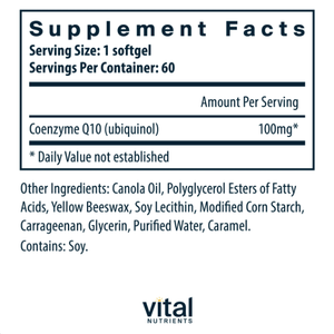 Vital Nutrients UBIQUINOL Kaneka 100mg