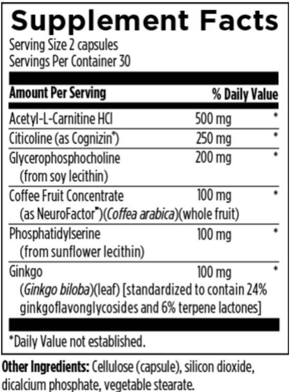 ginkgo biloba and acetyl l carnitine Nootropic Complex | 60 Vegan Capsules Designs for Health Brain Vitale