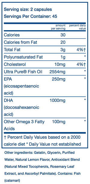 Vital Nutrients Ultra Pure Fish Oil DHA 675mg